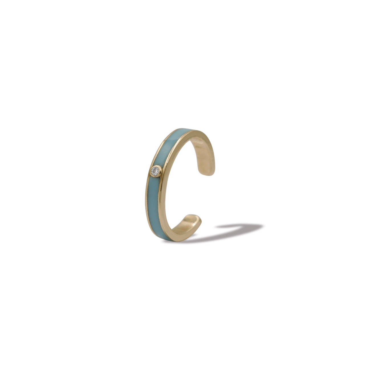 Blue Cuffs Earrings One Diamond