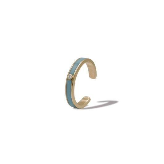 Blue Cuffs Earrings One Diamond