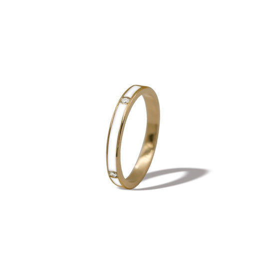 White Enamel Rings